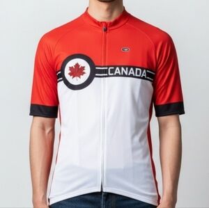 SUGOI Red, White & Black Canada Cycling Jersey 4234